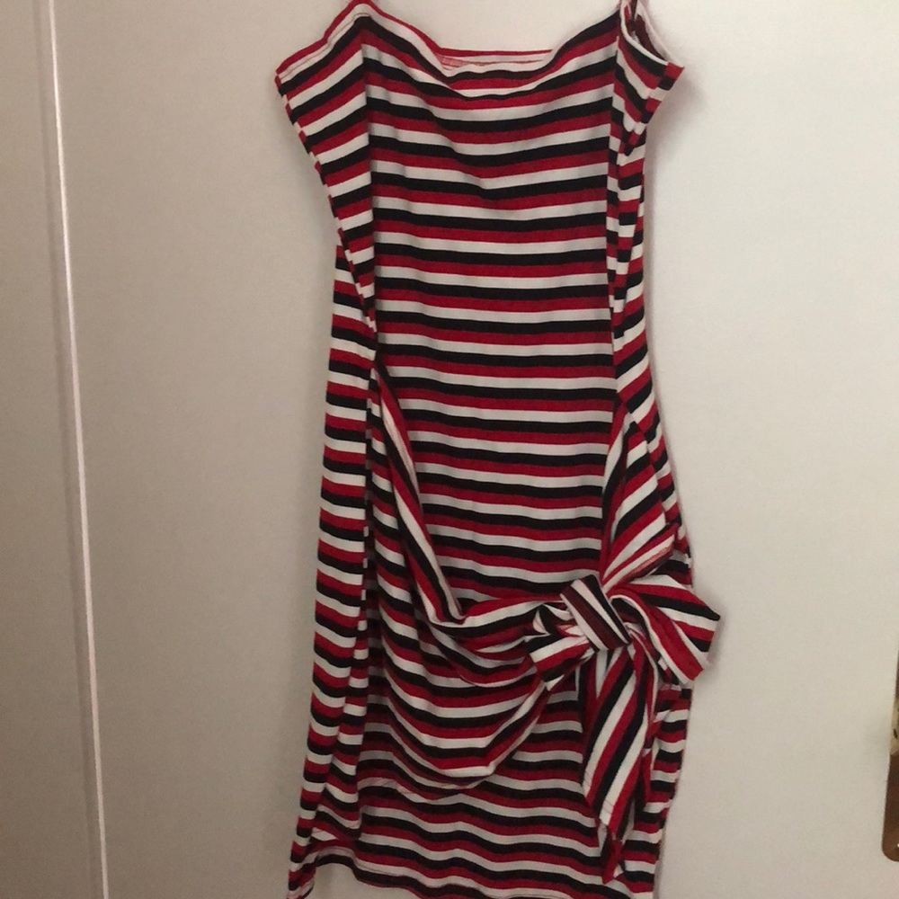 Red and white dress